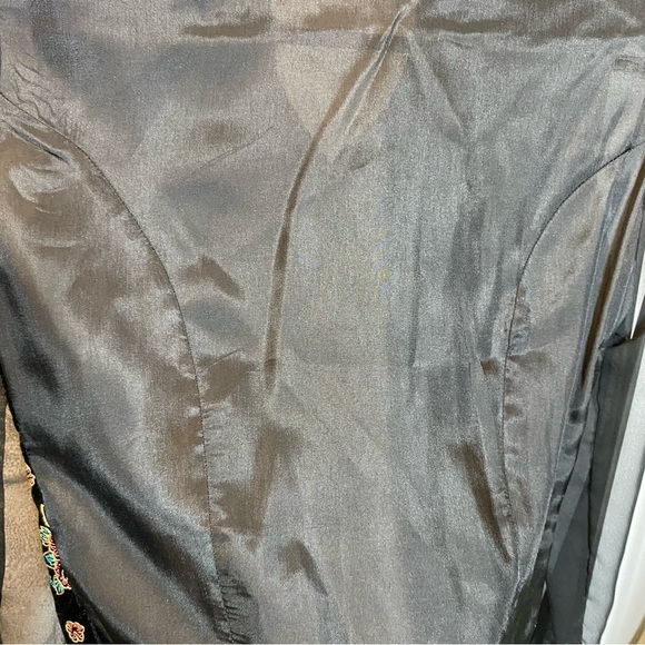 Vintage Jessica Scott Sheer Mesh Velvet Button Top Floral Flowers Black Jacket - Picture 9 of 12